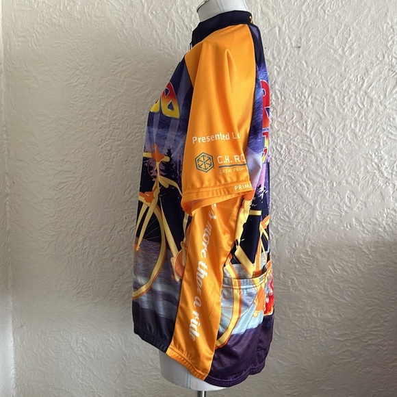 Primal Back to the Bike Trail Purple Golden Yellow Bike Jersey NWT 2XL Raglan - Picture 4 of 12